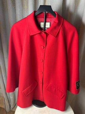 Gucci Vibrant Red Button-Front Pea Coat